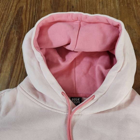 Milkmochabear Official Smooch & Snuggle Pink Fleece Hoodie Heavy Embroidered XXL - Picture 7 of 13